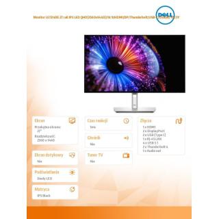 Monitor U2724DE 27 cali IPS LED QHD(2560x1440)/16:9/HDMI/DP/Thunderbolt/USB-C/USB/RJ-45/3Y