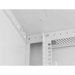 Szafa instalacyjna Rack wisząca 19" 9U 600x600 szara drzwi metalowe Lanberg (flat pack)