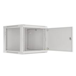 Szafa instalacyjna Rack wisząca 19" 9U 600x600 szara drzwi metalowe Lanberg (flat pack)