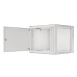 Szafa instalacyjna Rack wisząca 19" 9U 600x600 szara drzwi metalowe Lanberg (flat pack)