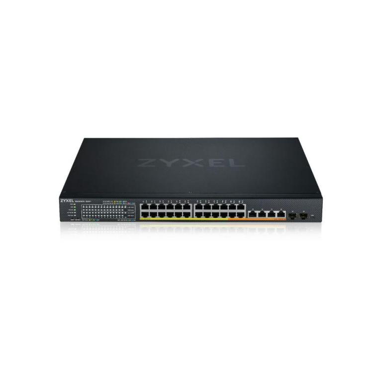 Przełącznik XMG1930-30HP, 24-port 2.5GbE Smart Managed Layer 2 PoE 700W 22xPoE+/8xPoE++ Switch with 4 10GbE and 2 SFP+ Uplink