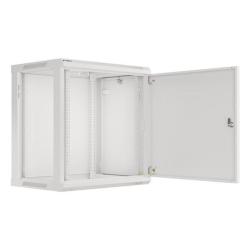 Szafa instalacyjna Rack wisząca 19" 12U 600x450 szara drzwi metalowe Lanberg (flat pack)