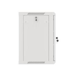 Szafa instalacyjna Rack wisząca 19" 12U 600x450 szara drzwi metalowe Lanberg (flat pack)