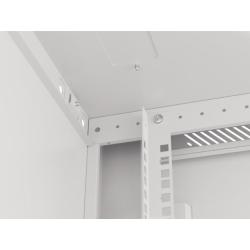 Szafa instalacyjna Rack wisząca 19" 12U 600x600 szara drzwi metalowe Lanberg (flat pack)