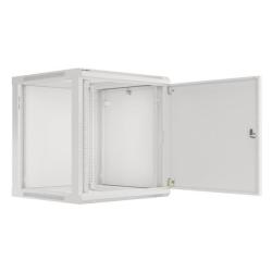 Szafa instalacyjna Rack wisząca 19" 12U 600x600 szara drzwi metalowe Lanberg (flat pack)