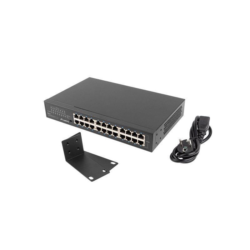 Switch niezarządzalny Lanberg 24x 1Gb Gigabit Ethernet Rack 19"