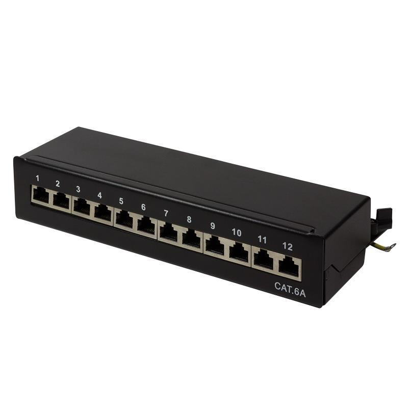 Patch panel stacjonarny LogiLink NP0019B 12x RJ45 kat.6A ekranowany