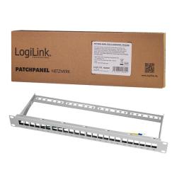 Patch panel 19" LogiLink NK4041 24 x keystone, 1U,...