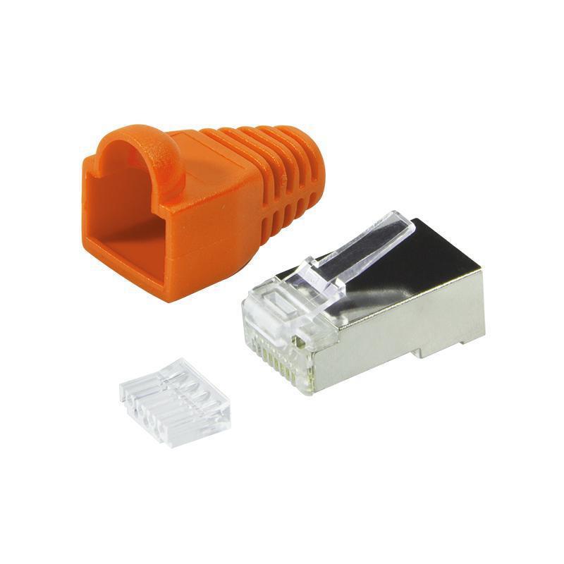 Wtyk RJ45 CAT.6 FTP LogiLink MP0022O z osłonką, pomarańczowy 100szt