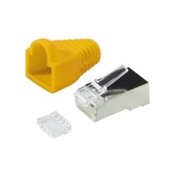 Wtyk RJ45 CAT.6 FTP LogiLink MP0022Y z osłonką, żółty 100szt