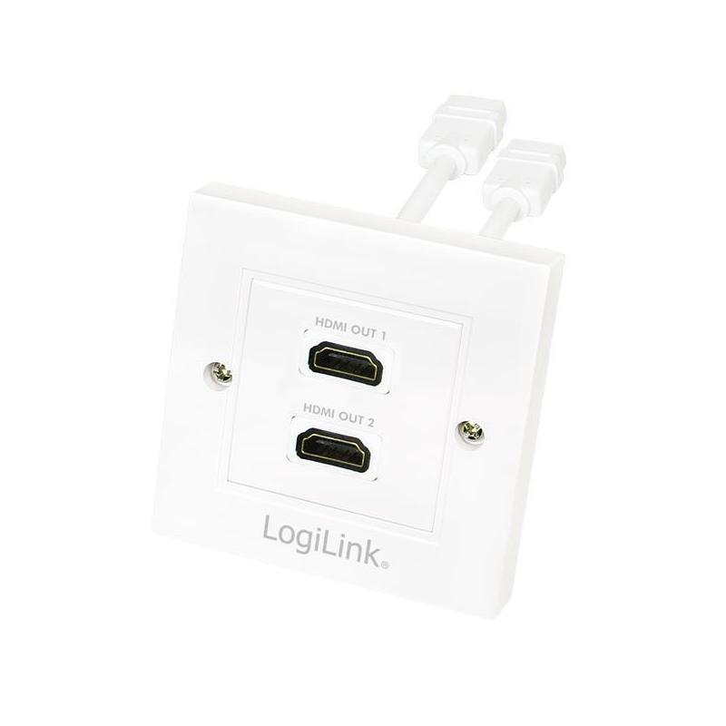 Gniazdo natynkowe 2x HDMI AH0015 LogiLink białe