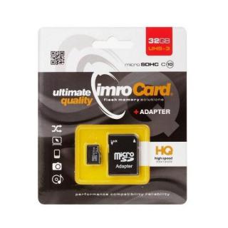 Zestaw kart pamięci IMRO MicroSD10/32G UHS-3 ADP (32GB...