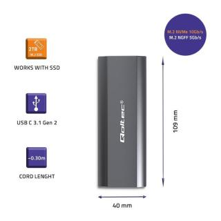 Obudowa | kieszeń NV2271 na dysk M.2 SSD | SATA | NVMe | USB-C | 2TB