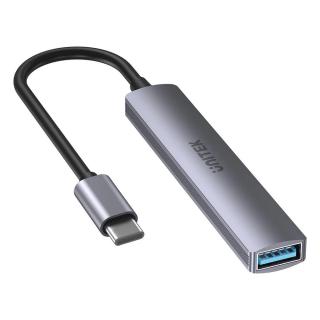 UNITEK HUB USB-C 1XUSB-A 5 GBPS, 3XUSB-A 2.0 ALU