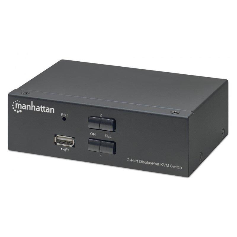 Przełącznik KVM Manhattan DisplayPort / USB 2x1 4K60Hz