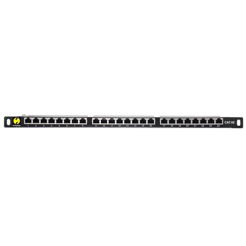 Patch panel 19'' Netrack 24-porty kat. 5e FTP, 0,5U z półką