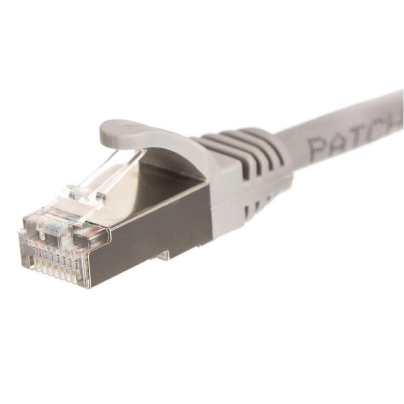 Patchcord RJ45, Netrack osłonka zalewana, kat. 5e FTP/STP, 0,25m szary