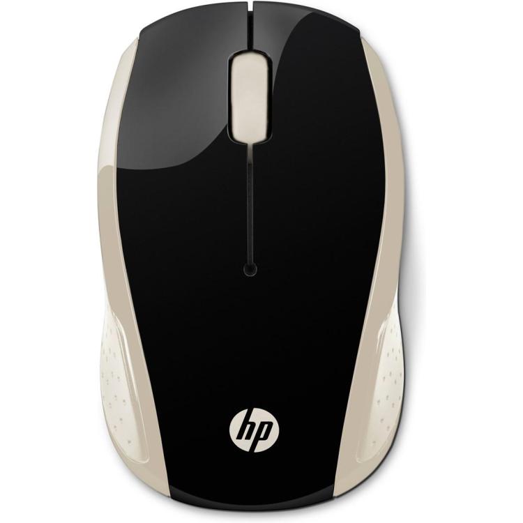 Mysz HP Wireless Mouse 200 Silk Gold bezprzewodowa czarno-złota 2HU83AA