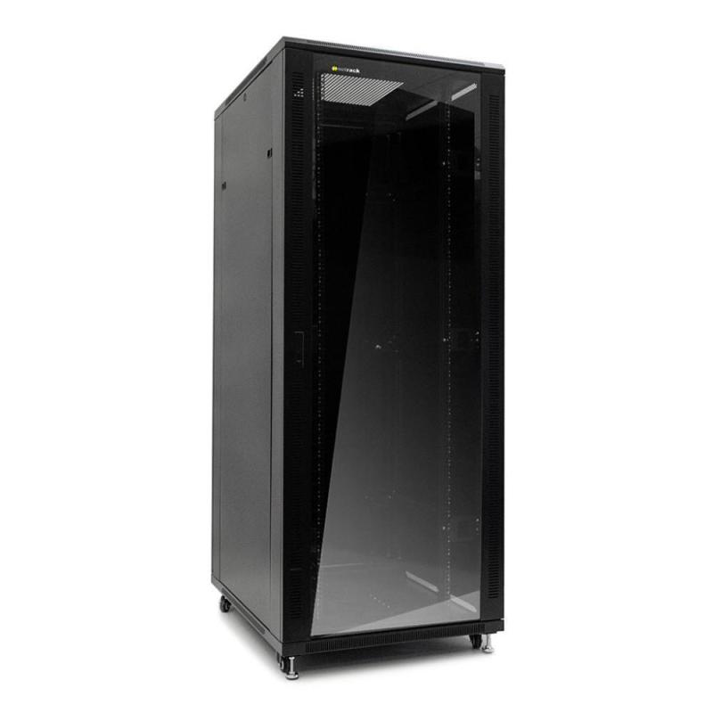 Szafa serwerowa RACK 19" Netrack 42U/800x1200mm, ZŁOŻONA, drzwi szklane, czarna