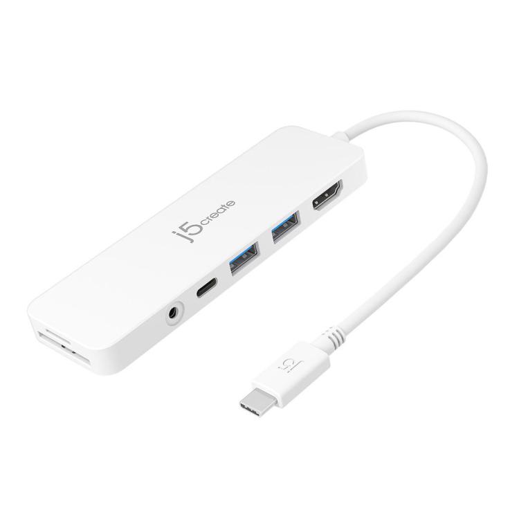 Stacja dokująca j5create USB-C Multi-Port Hub with Power Delivery 1xHDMI/2xUSB 3.1/1xUSB-C/Card Reader/1x3.5mm audio/mic combo