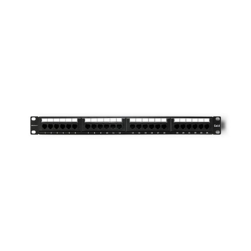 Patch panel RACK QOLTEC 24 porty | kat.5e UTP | Czarny