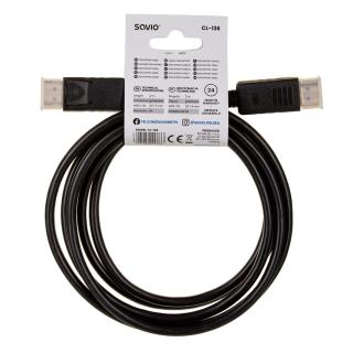 Kabel SAVIO CL-136 (DisplayPort M - DisplayPort M 2m kolor czarny)