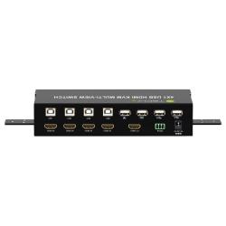 Przełącznik KVM Techly HDMI/USB 4x1 MultiViewer 4w1...