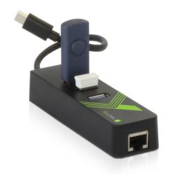 Karta sieciowa / Adapter Techly USB-C / Gigabit RJ45 Hub 3xUSB 3.0