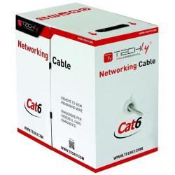 Kabel instalacyjny Techly 100% miedź skrętka Cat.6 F/UTP linka 305m szary