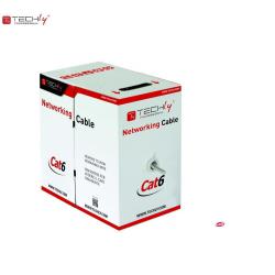 Kabel instalacyjny TechlyPro skrętka Cat6 UTP 4x2 linka CCA 305m, szary