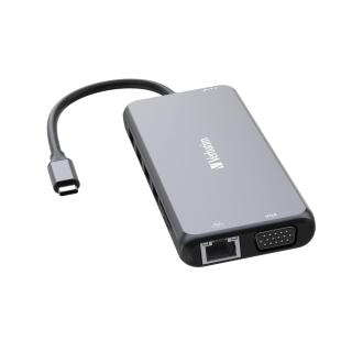 Hub USB Verbatim Multi Port CMH-14: 1x USB-C PD, 3xUSB-A 3.0, 1xUSB-C 3.0, 2xUSB-A 2.0, 2xHDMI, VGA, RJ-45, SD/microSD, audio