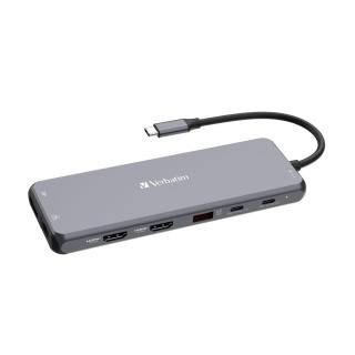 Hub USB Verbatim Multi Port CMH-13: 2x USB-C PD, 1xUSB-A 3.1, 3xUSB-A 3.0, 2xUSB-A 2.0, 2xHDMI, DisplayPort, RJ-45, audio