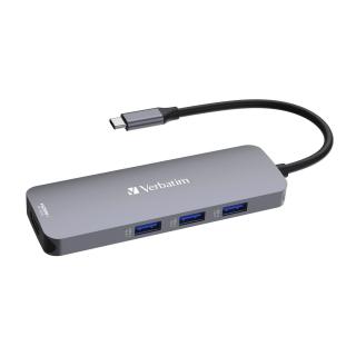 Hub USB Verbatim Multi Port CMH-08: 1x USB-C PD, 3xUSB-A 3.0, 2xHDMI, SD/microSD