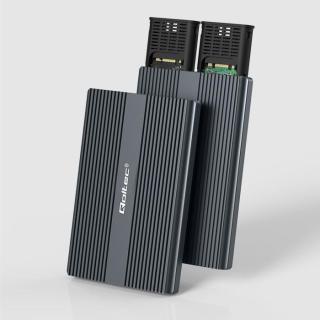 Obudowa/kieszeń Qoltec na dysk M.2 SSD | SATA | NVMe | USB-C | DUAL 2 x 2TB