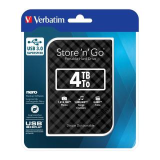 Dysk zewnętrzny Verbatim 4TB 2.5" Store 'n' Go czarny USB 3.0