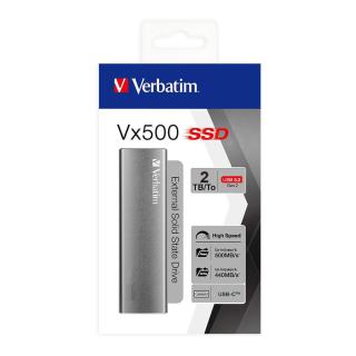 Dysk SSD zewnętrzny Verbatim VX500 2TB USB-C 3.1 aluminium