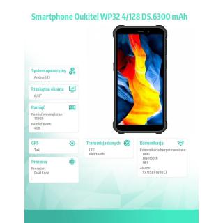 Smartfon WP32 4/128GB 6300 mAh DualSIM szary