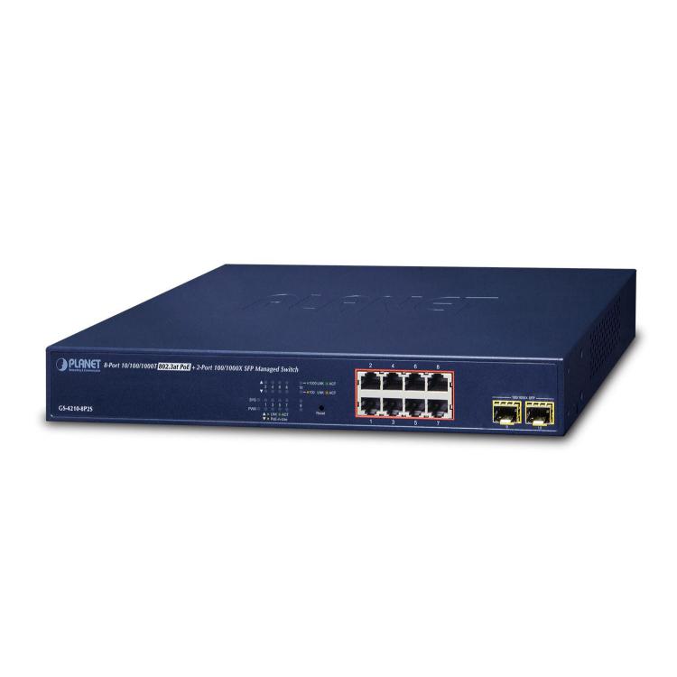 Switch Planet GS-4210-8P2S (8x 10/100/1000Mbps)