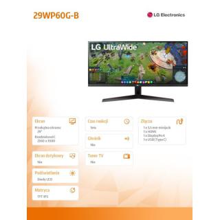 Monitor 29WP60G-B 29 cali Ultra Wide FHD HDR USB-C FreeSync