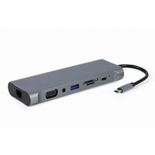 GEMBIRD MULTI ADAPTER USB TYP-C 8 W 1 (HUB3.0 + HDMI +...