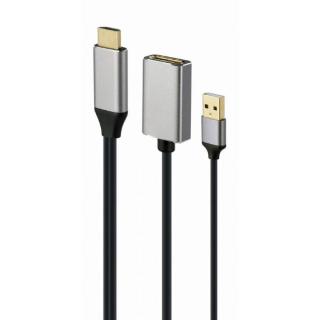 GEMBIRD AKTYWNY ADAPTER 4K HDMI NA DISPLAYPORT (F) CZARNY, 10CM