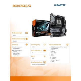 Płyta główna B650 EAGLE AX AM5 4DDR5 HDMI/DP ATX