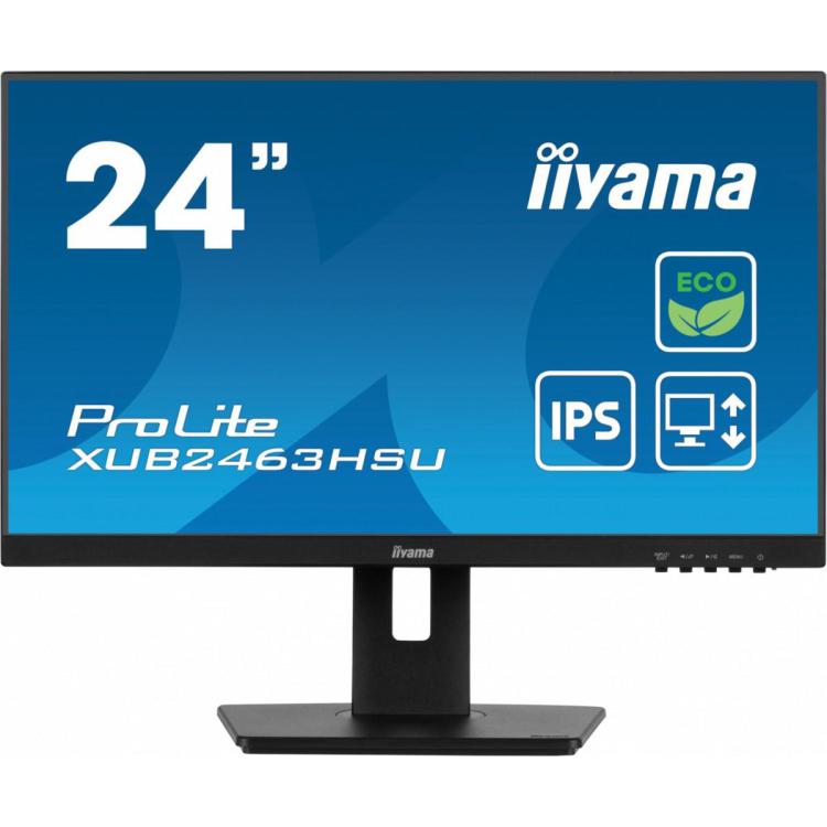 Monitor 23.8 cala ProLite XUB2463HSU-B1 IPS,100HZ,ECO,3ms,SLIM,HDMI,DP,2x USB3.22x2W,HAS(150mm),TCO,EPEAT