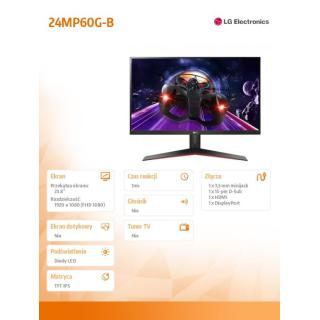 Monitor 24MP60G-B 23.8 cala IPS Full HD AMD FreeSync 1ms MBR