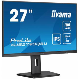 Monitor 27 cali ProLite XUB2793QSU-B6 IPS,QHD,HAS(150mm),100Hz,HDMI,DP,2x2W 2xUSB(3.2),FreeSync