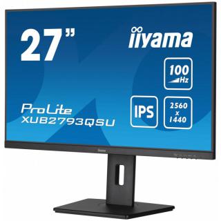 Monitor 27 cali ProLite XUB2793QSU-B6 IPS,QHD,HAS(150mm),100Hz,HDMI,DP,2x2W 2xUSB(3.2),FreeSync