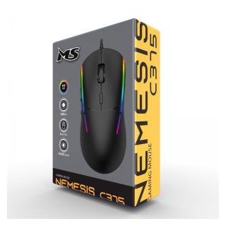 Mysz gamingowa przewodowa Nemesis C375 7200 DPI RGB LED czarna