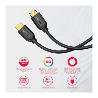 UNITEK KABEL HDMI 2.0 4K 60HZ 1,5M C11079BK-1.5M