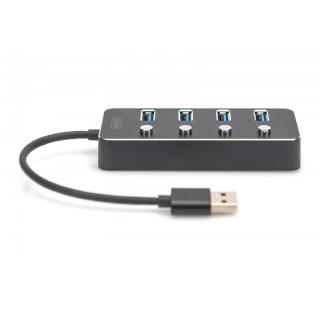 Hub USB 3.0/Koncentrator 4-portowy USB A + adapter USB-C...