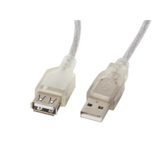 Kabel Lanberg CA-USBE-12CC-0018-TR (USB 2.0 M - USB 2.0 F 1,8m kolor biały)